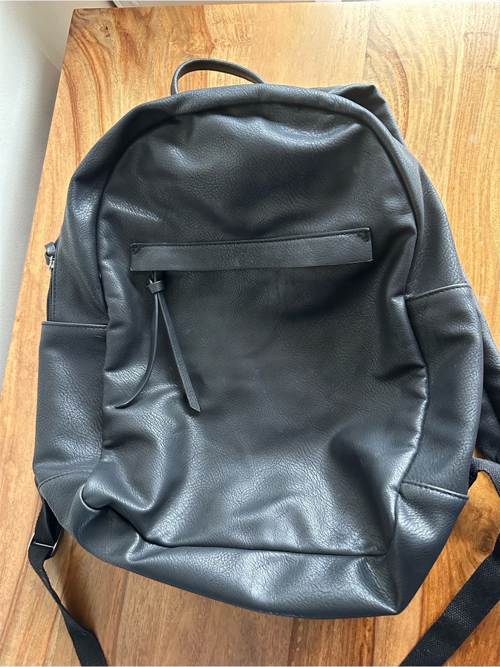 Universal Thread Black Leather Backpack - Minimal Everyday Pack